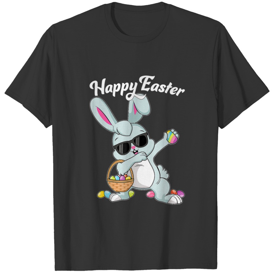 Dabbing Rabbit Happy Easter Day Eggs T-shirt