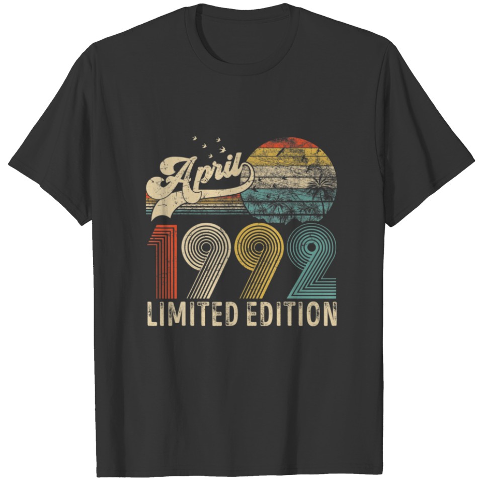 Retro 30 Years Old 30Th Birthday Vintage Retro Apr T-shirt