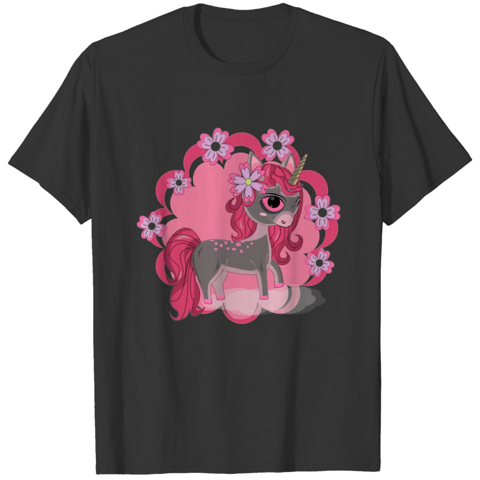 Unicorn Pink Flowers T-shirt