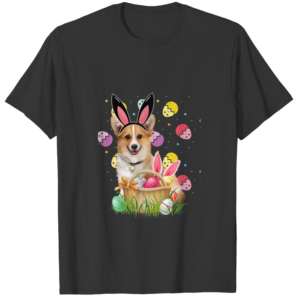 Cute Corgi Egg Costume Easter Day Dog Dad Dog T-shirt