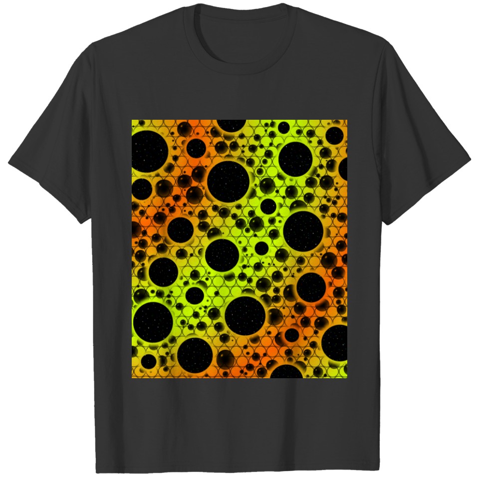 Space Bubble Spots - Lime/Orange T-shirt