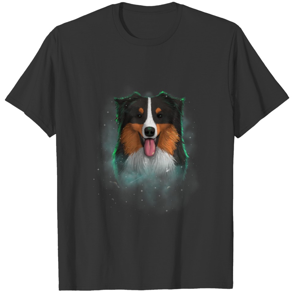 Australian Shepherd Dog Cosmic Galaxy Celestial Ou T-shirt