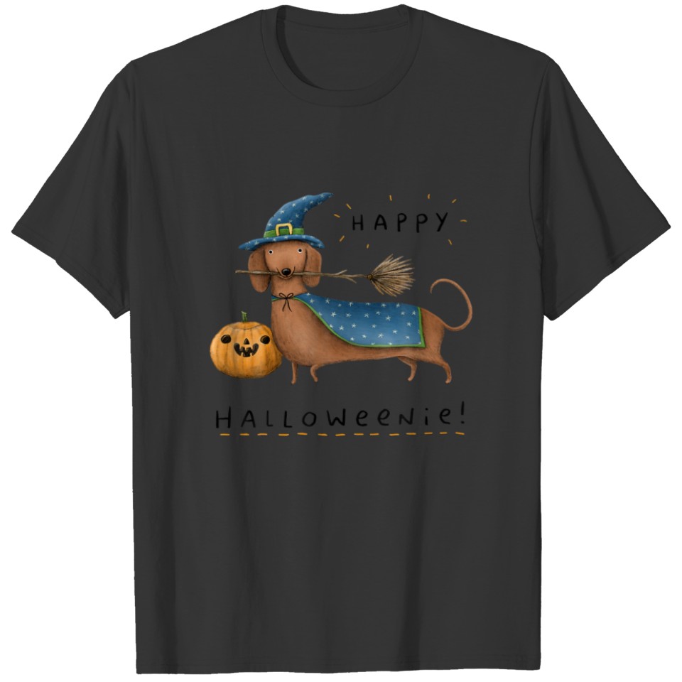 Funny Halloween Dachshund Lovers Happy Halloweenie T-shirt