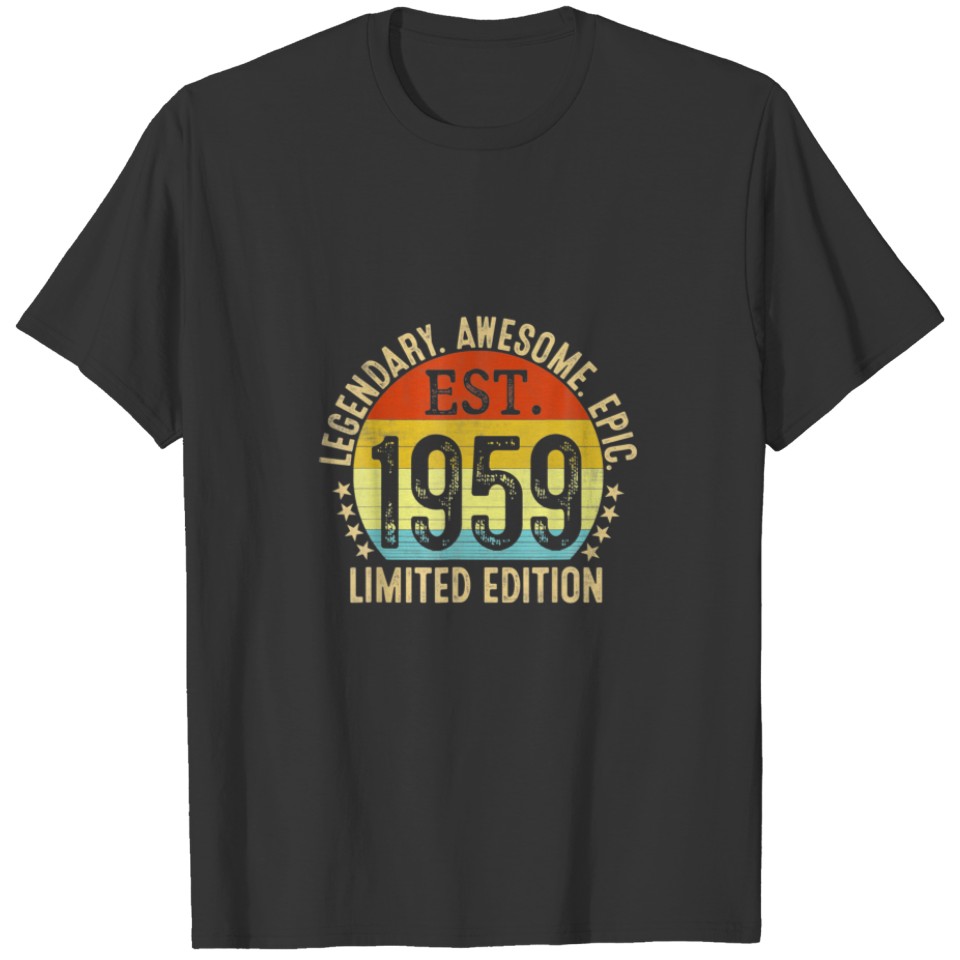 Est. 1959 Vintage 1959 Limited Edition 62Nd Birthd T-shirt