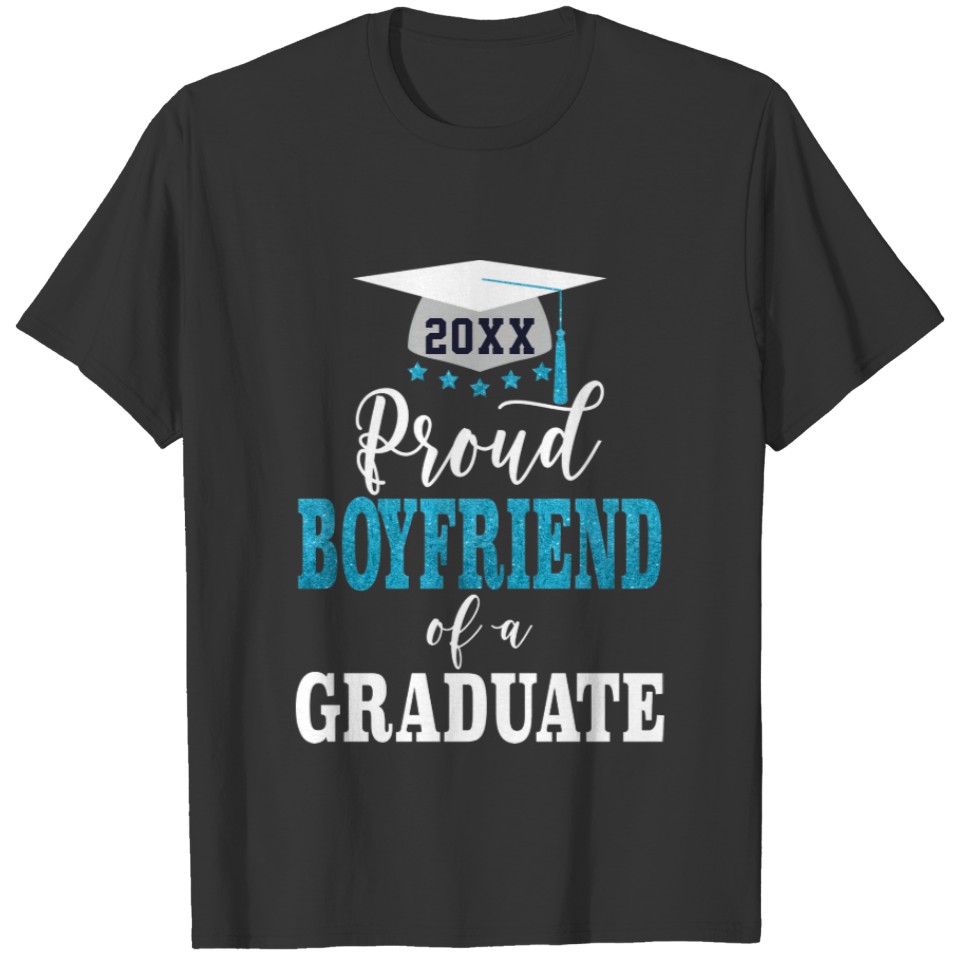 Proud Boyfriend of a 2022 Graduate White blue T-shirt