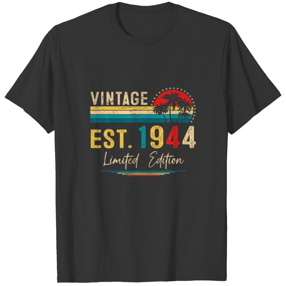 Retro 78Th Birthday Party Vintage Born In 1944 78 T-shirt