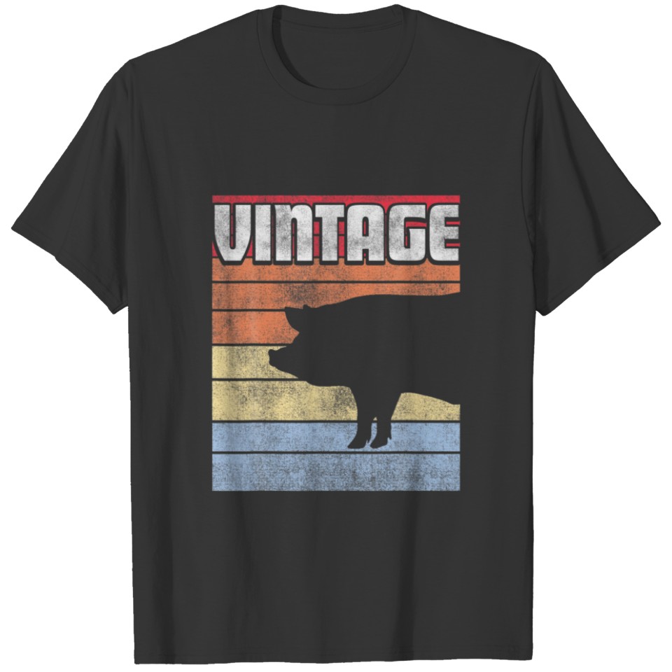 Pig Retro Hog Farm Farmer Vintage 70S 80S 90S Gift T-shirt