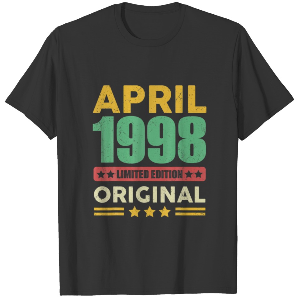 Vintage April 1998 Cool 24Th Birthday Party Fun T-shirt