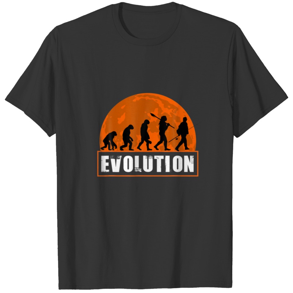 Fisherman Funny Human Fishing Evolution Gift T-shirt
