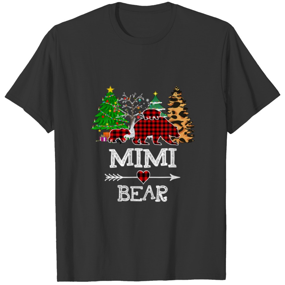 Mimi Bear , Red Buffalo Plaid Mimi Bear Pajama T-shirt