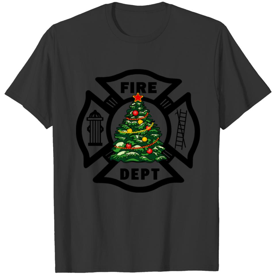 A Christmas Fire Dept T-shirt