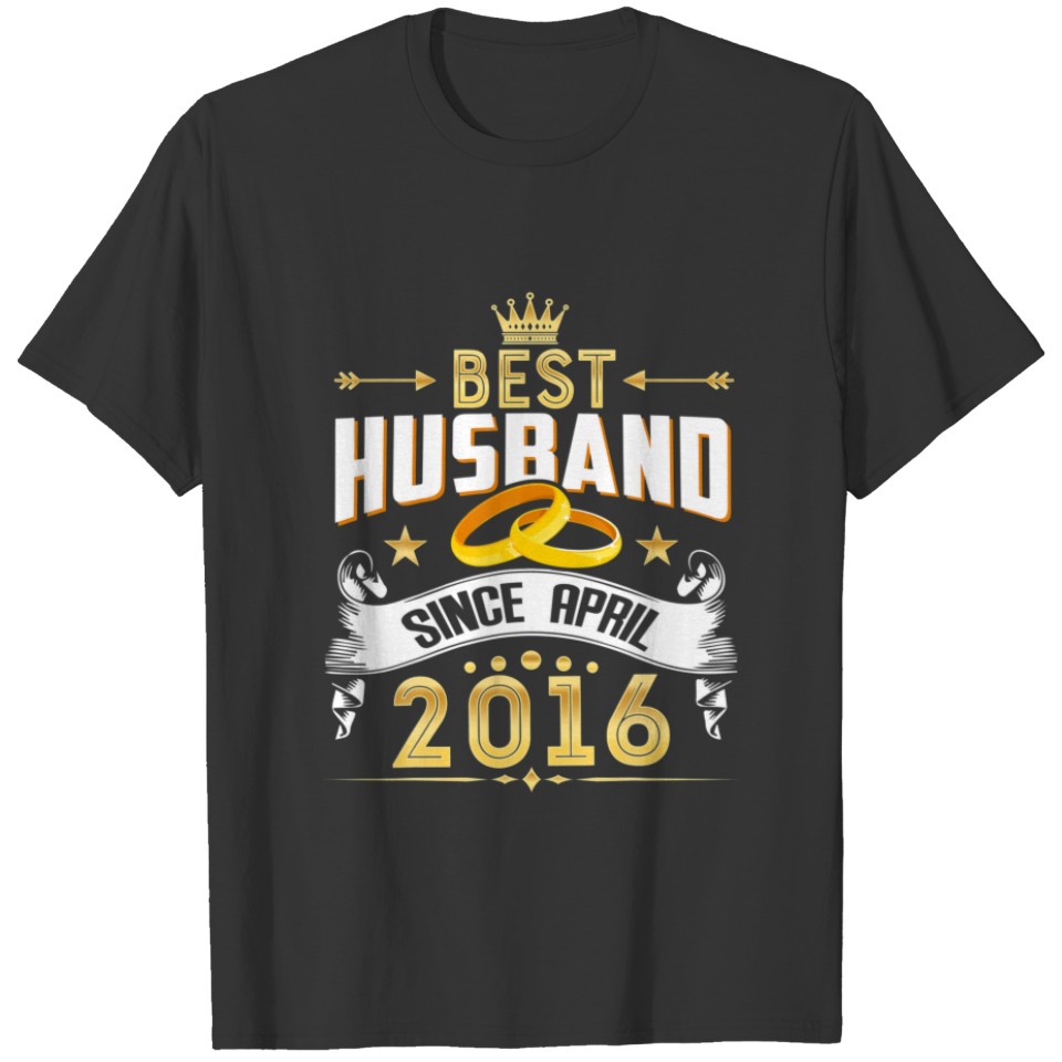 6Th Wedding Anniversary Best Husband Since 2016 T-shirt
