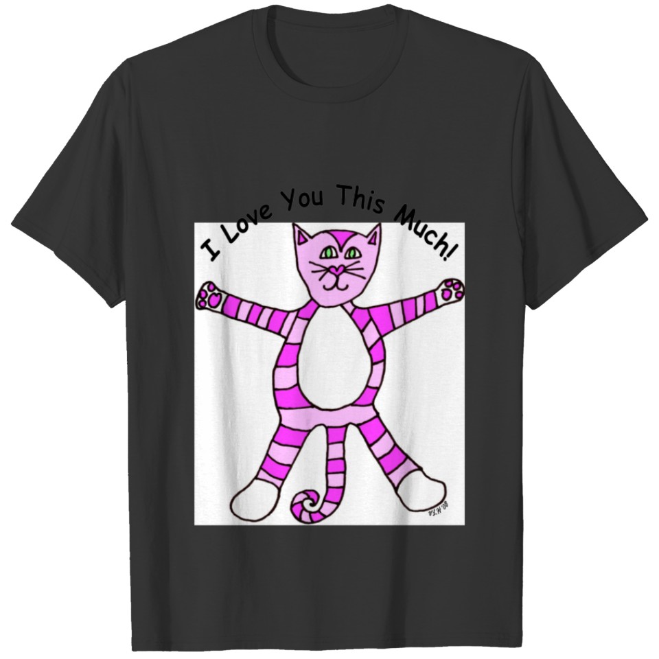 "I Love You This Much" Pinky Cat T-shirt