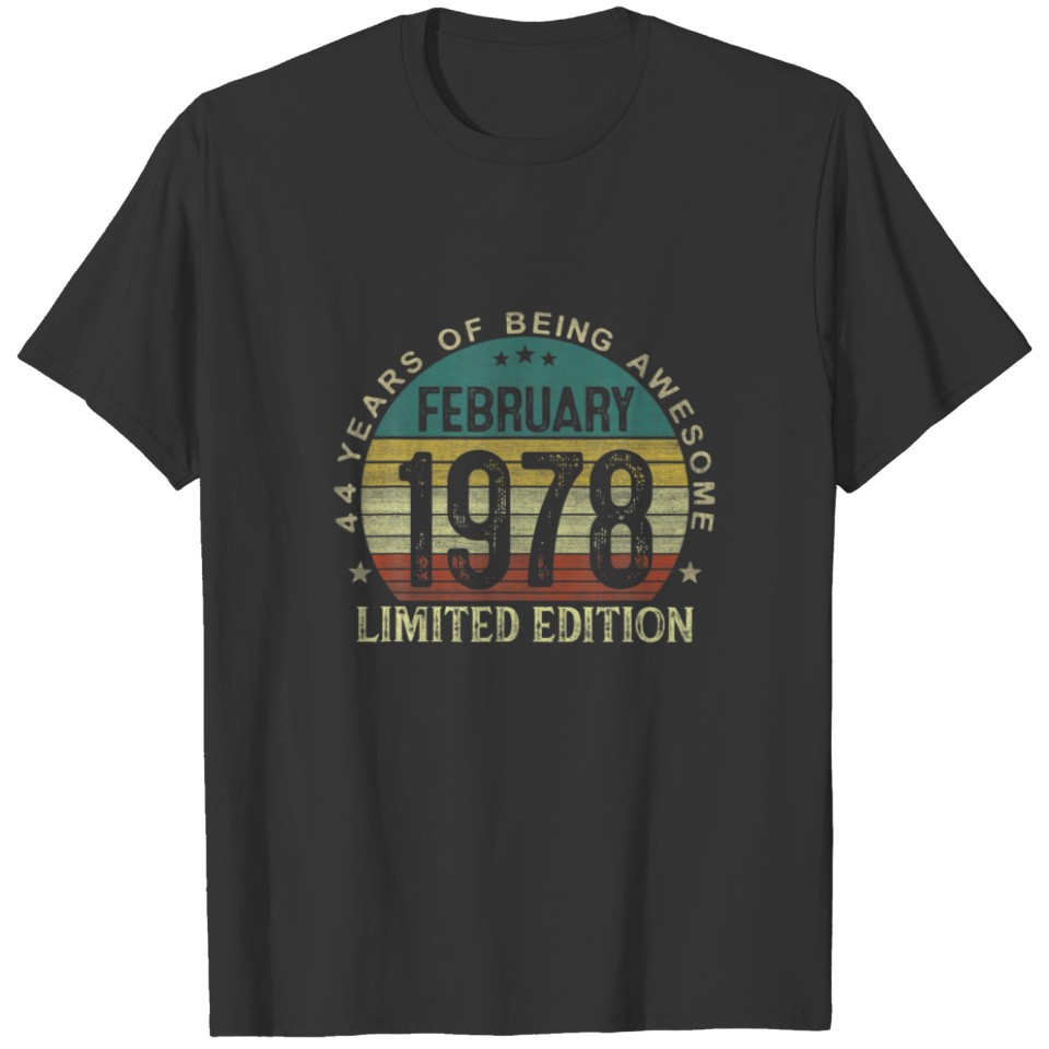 February 1978 44 Year Old Gift For Men Vintage 44T T-shirt