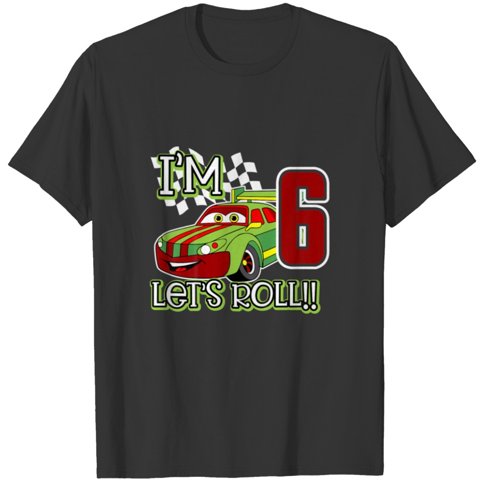 Kids Race Car 6Th Birthday 6 Year Old Racing Car D T-shirt