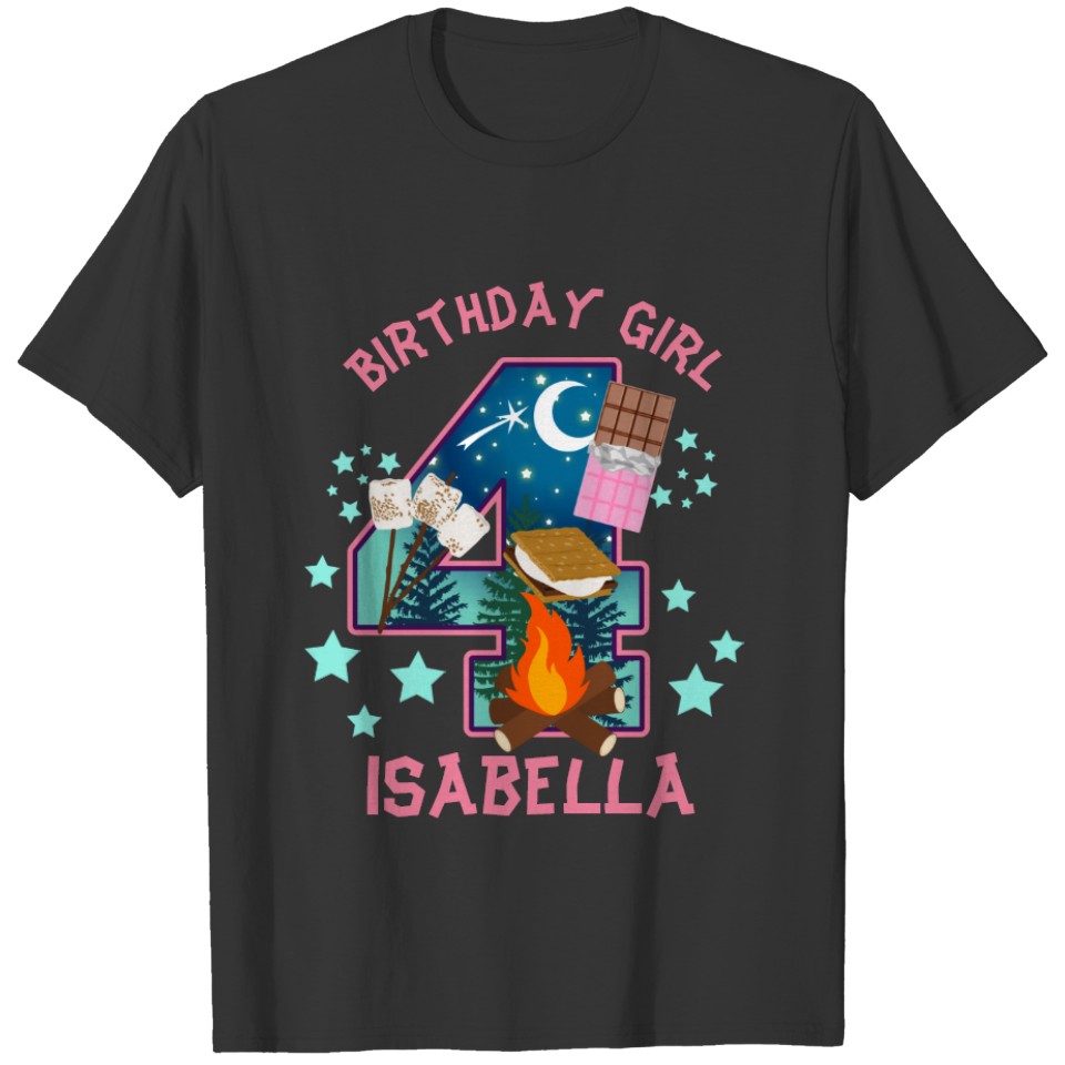 S'more Fourth Birthday  Camping T-shirt