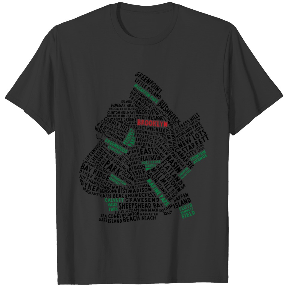 Brooklyn NYC Word Art Map Sweat T-shirt