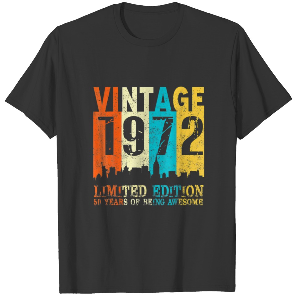 Vintage 1972 50Th Birthday 50 Years Old Gift Men W T-shirt