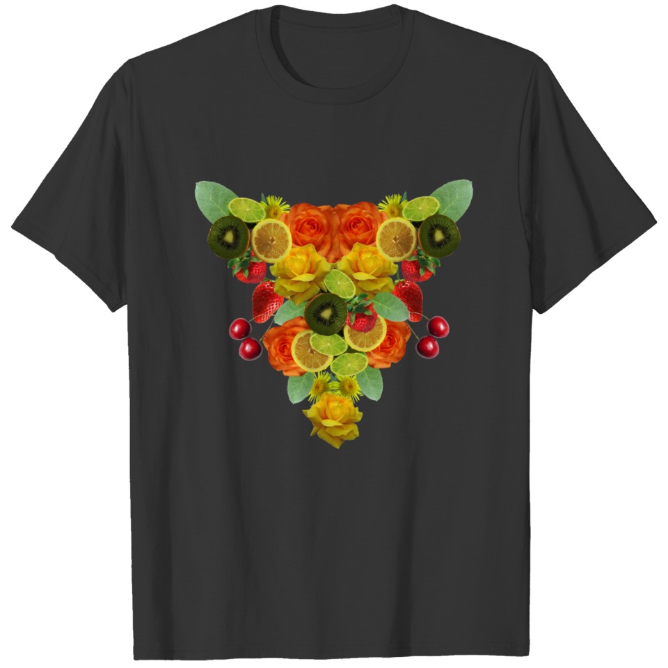Fruit And Flower Bright Juicy Floral T-shirt