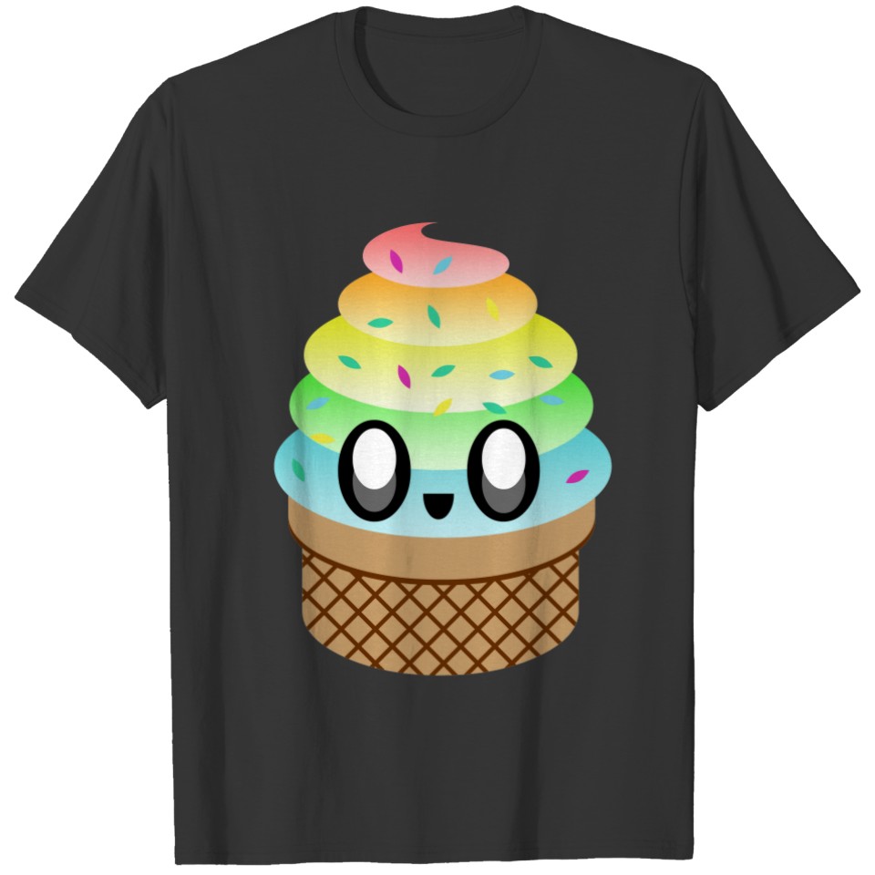 Kawaii Ice Cream Rainbow Cone T-shirt