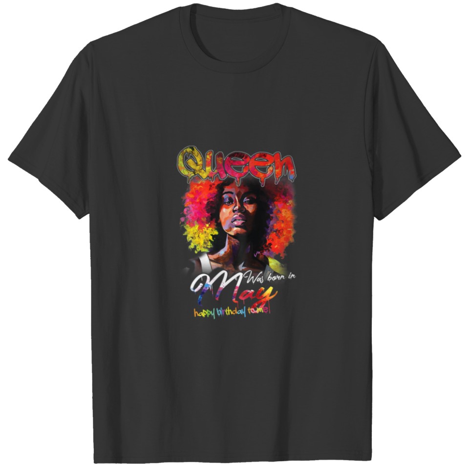 Womens Black Queen Was Born In January Happy Birth T-shirt
