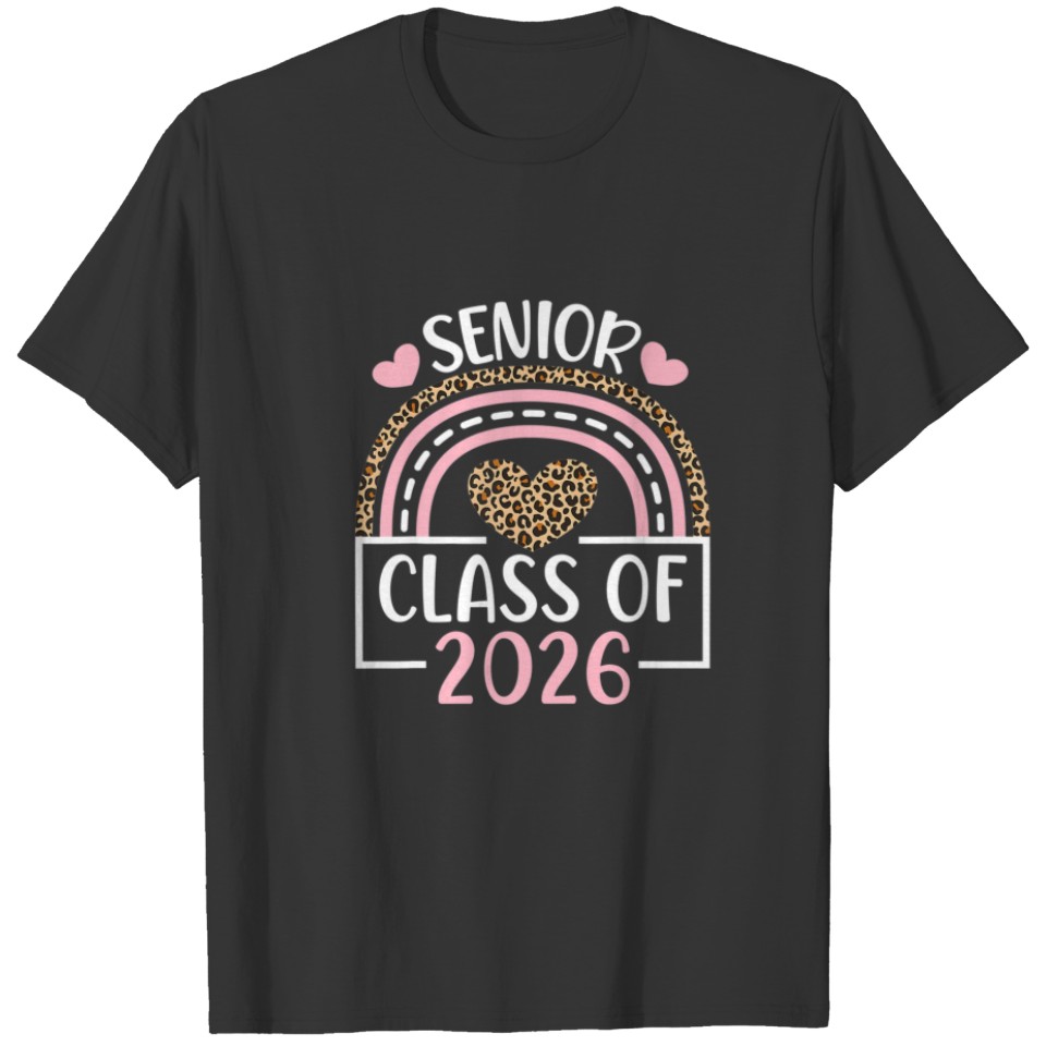 Senior 2026 Class Of 2026 Graduation Pink Rainbow T-shirt