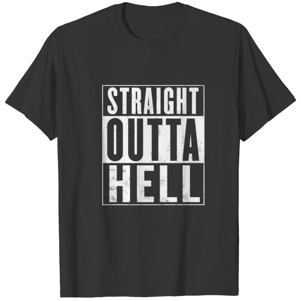 Straight Outta Hell Vintage Distressed Funny T-shirt