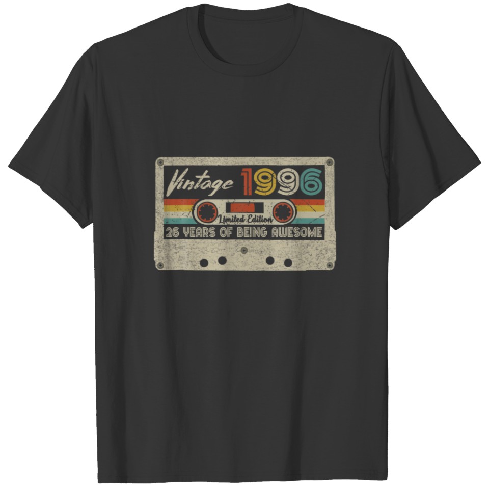 26Th Birthday Gifts·Vintage 1996 Cassette Tape 26 T-shirt