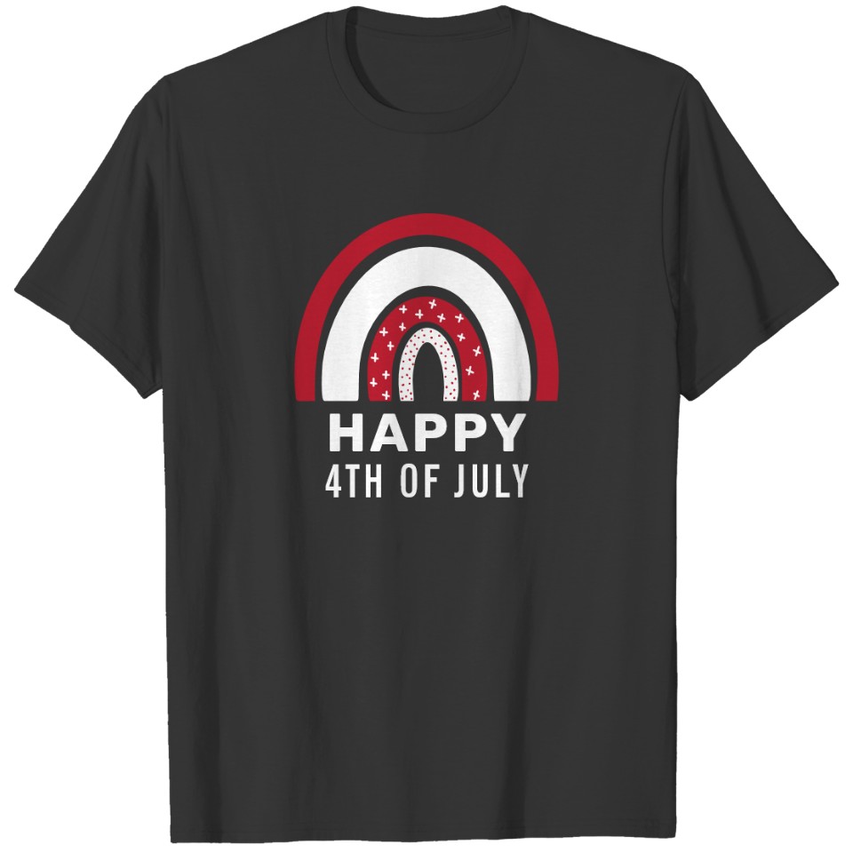 USA Independence Day 4th Of July American Rainbow T-shirt