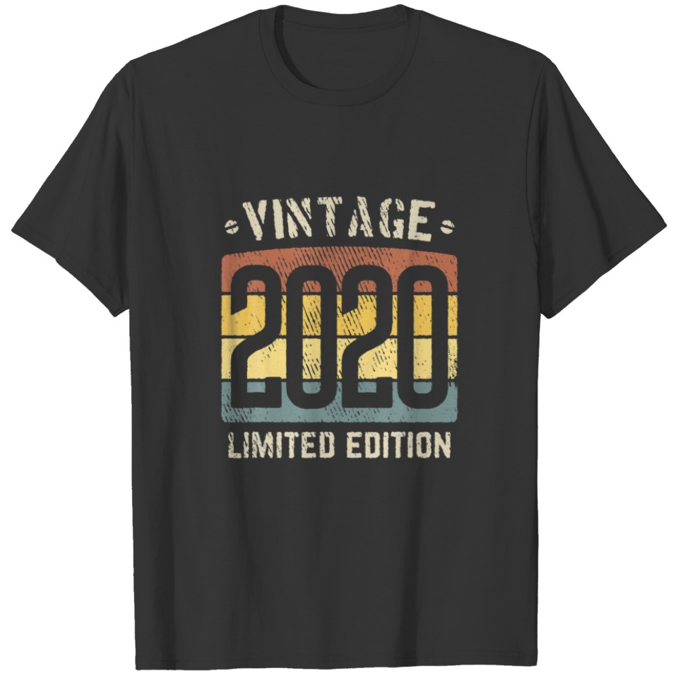 Vintage 2020 Birth Year Limited Edition 2 Years Ol T-shirt