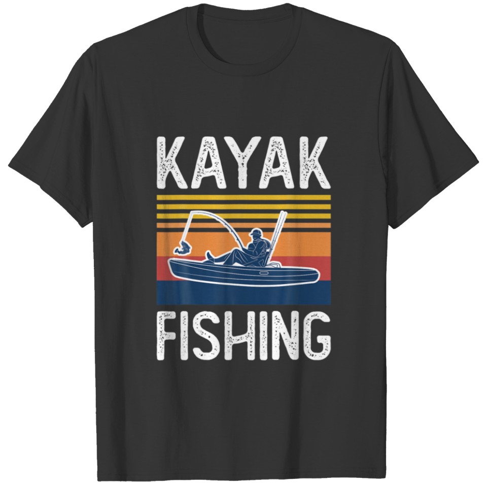 Kayak Fishing Addict Retro Vintage Lake Fishing Ka T-shirt