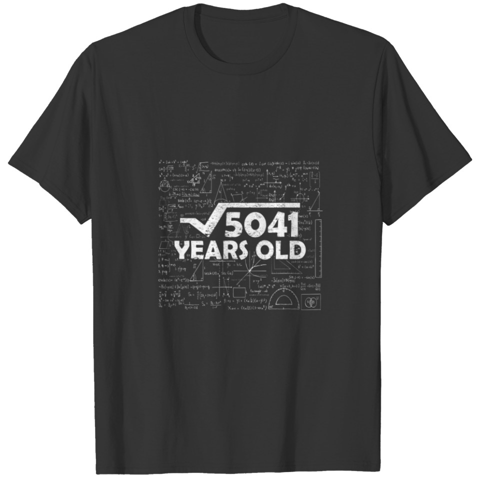 Square Root Of 5041 71St Birthday 71 Years Old Mat T-shirt