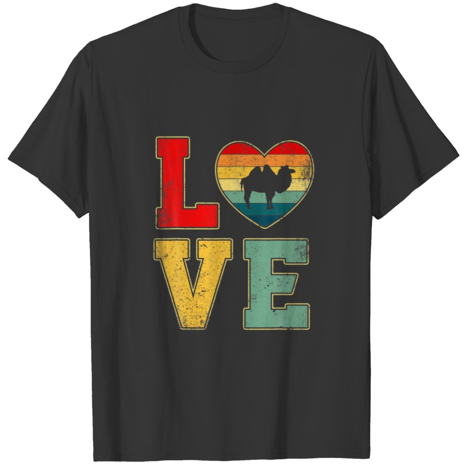 Vintage Love Camel Retro 70S 80S Heart Farm Animal T-shirt