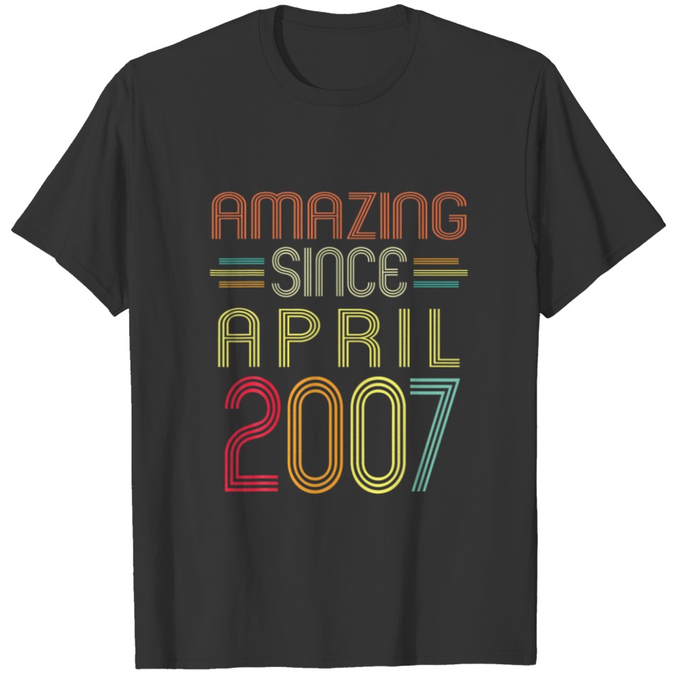 15 Year Old Gifts Amazing Since April 2007 15Th Bi T-shirt