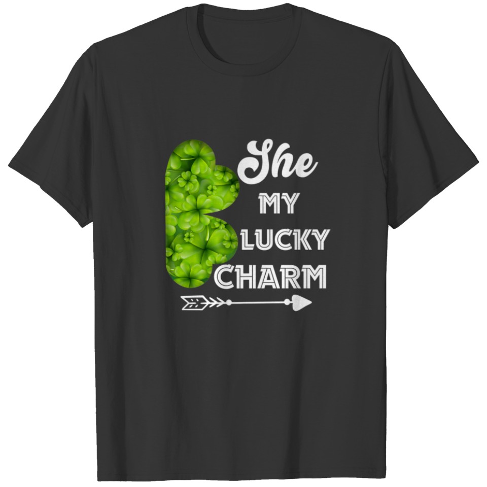 She's My Lucky Charm Matching Couple Shamrock Patr T-shirt