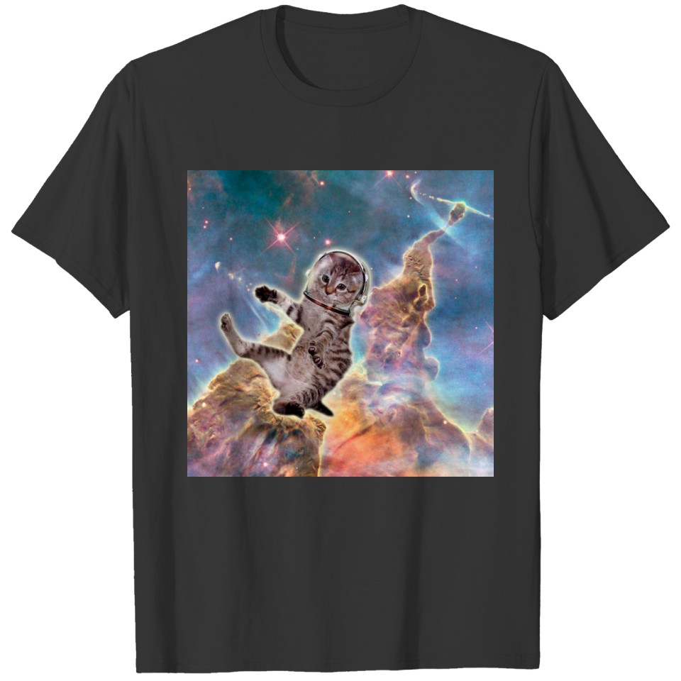 Fat cat astronaut T-shirt