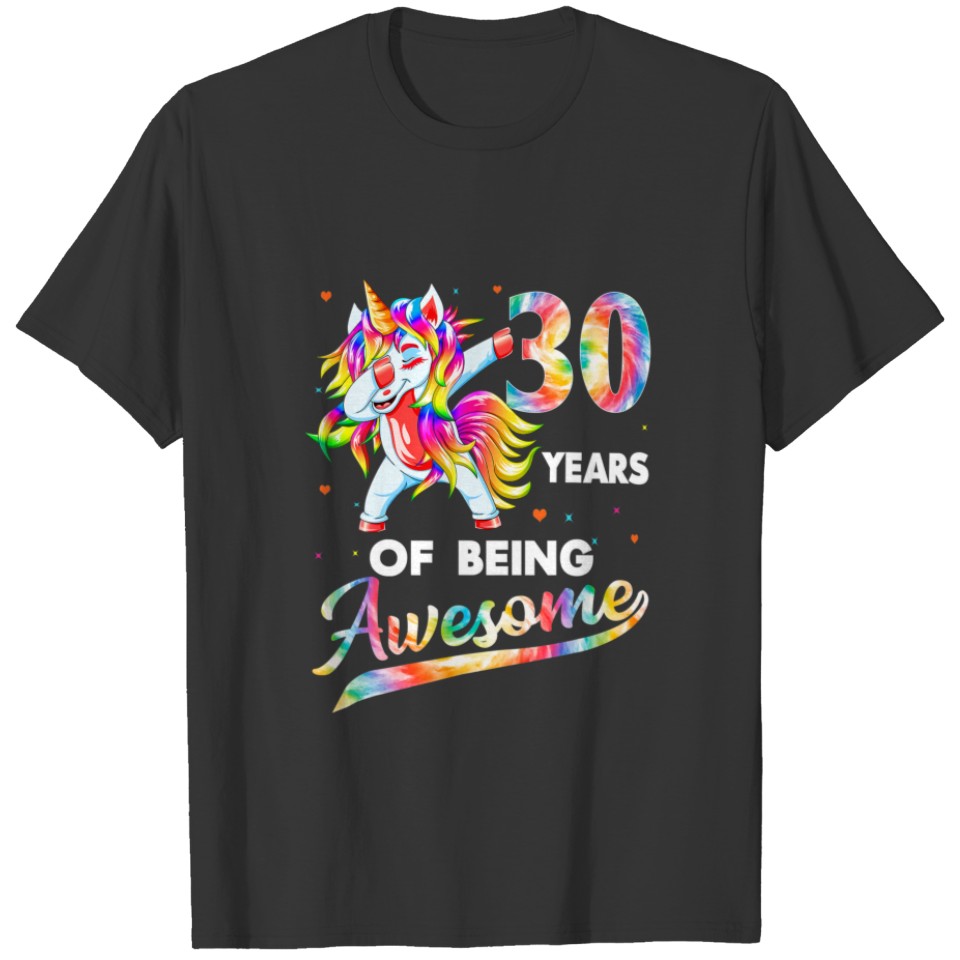 30Th B-Day Dabbing Unicorn Party Gift 30 Years Old T-shirt