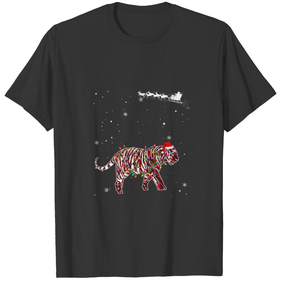 Christmas Tiger Plaid Pajama T-shirt