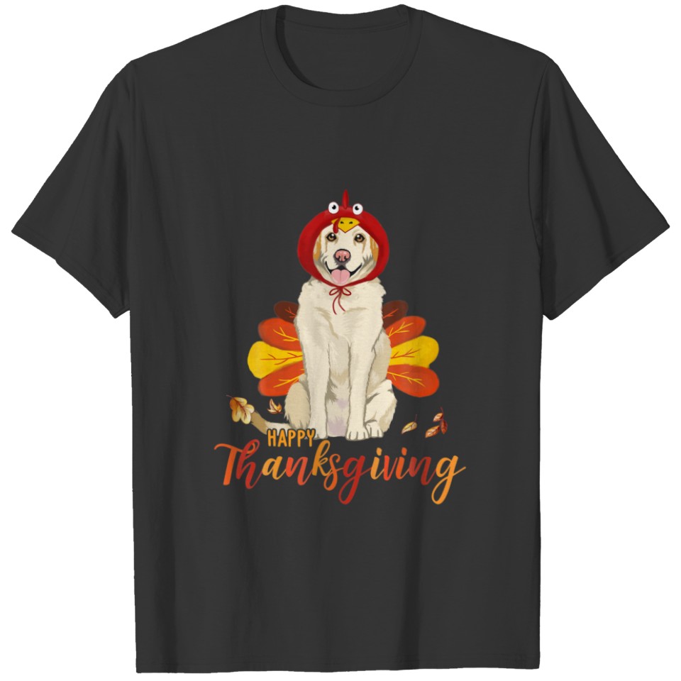Golden Retriever Turkey Costume Happy Thanksgiving T-shirt