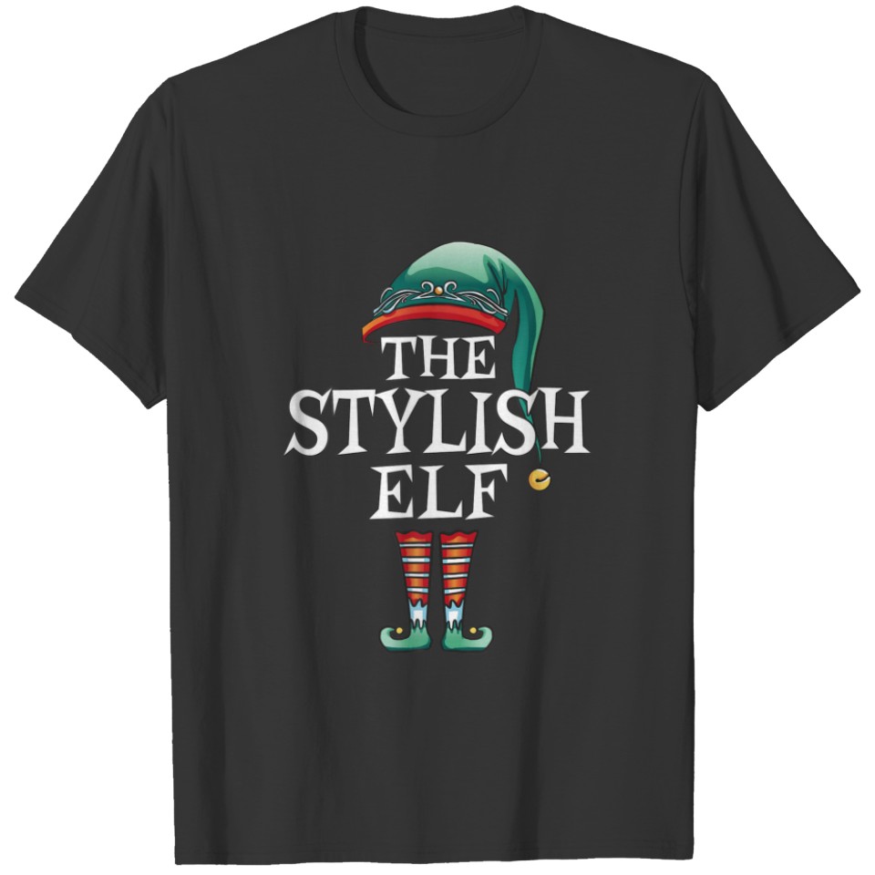 The Stylish Elf Matching Family Christmas Party Fa T-shirt