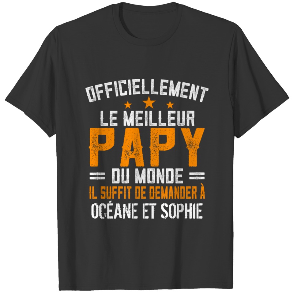 Officiellement Meilleur Papy du monde personnalisé T-shirt