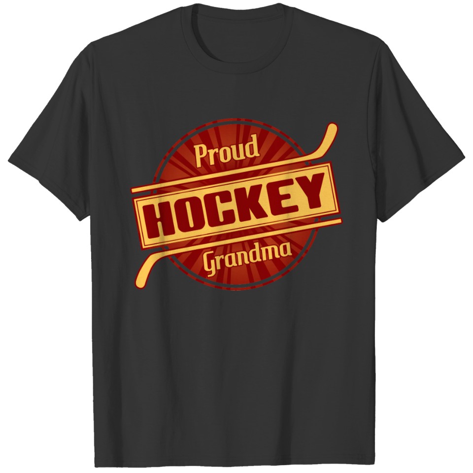 Name & Number Back Print Hockey Grandma T-shirt