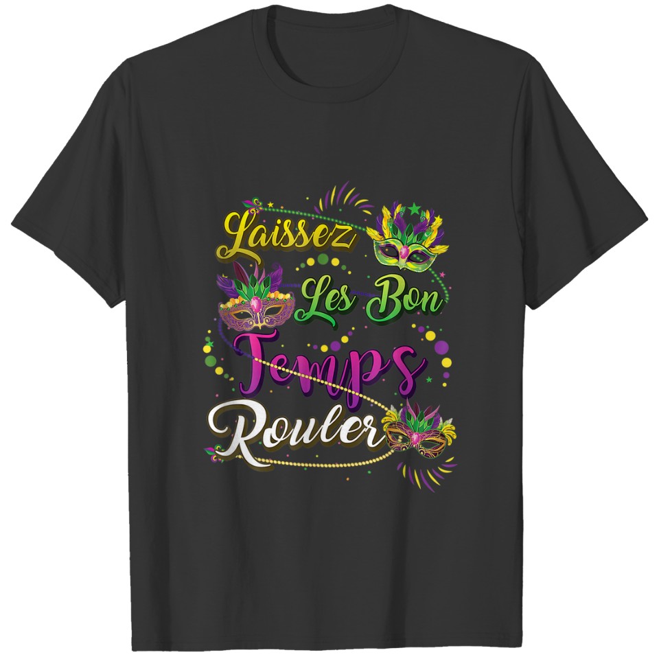 Laissez Les Bon Temps Rouler Mardi Gras Beads For T-shirt