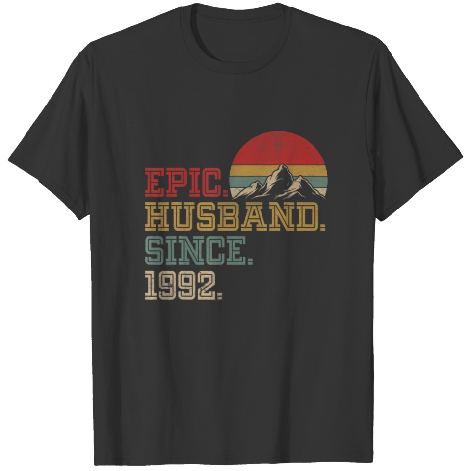 Epic Husband Since 1992 Retro Graphic Cool 30Th An T-shirt