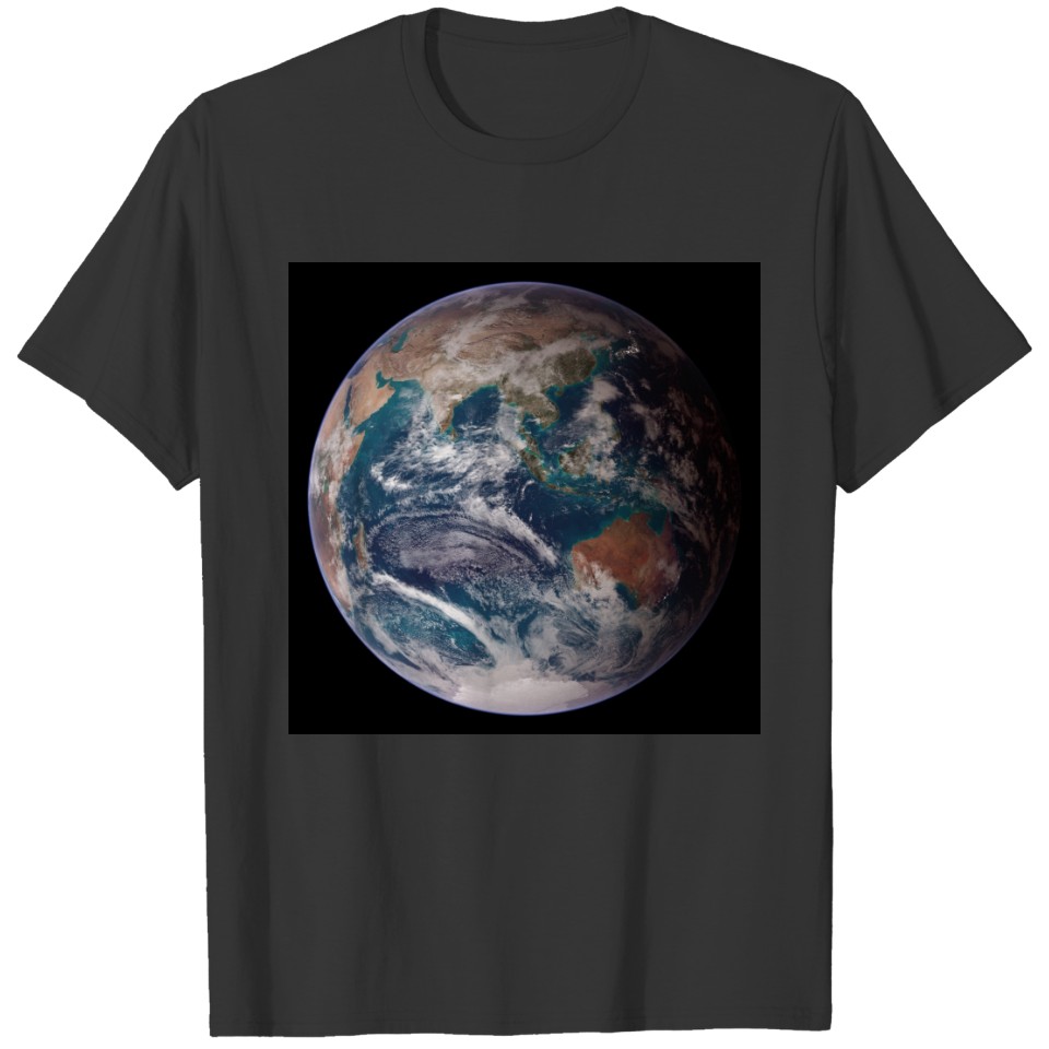 Twin Blue Marbles - East - Planet Earth Image T-shirt