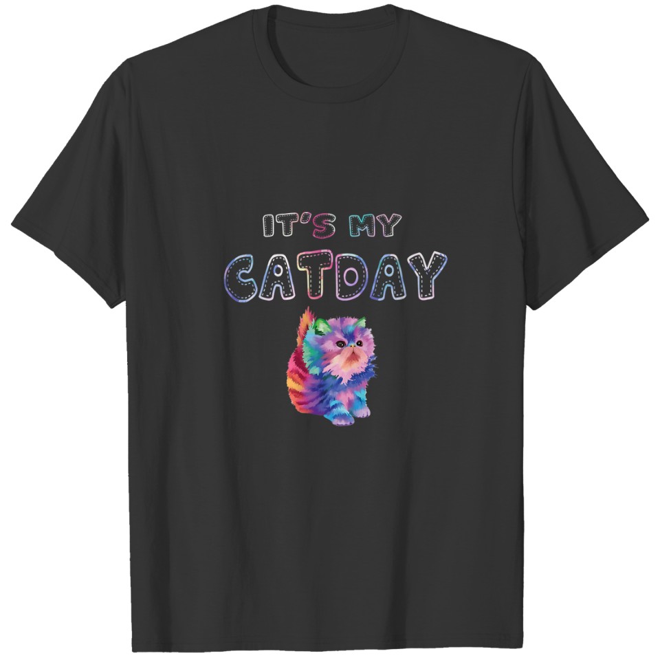 It's My Catday Meow Cute Love Heart Gift Man T-shirt