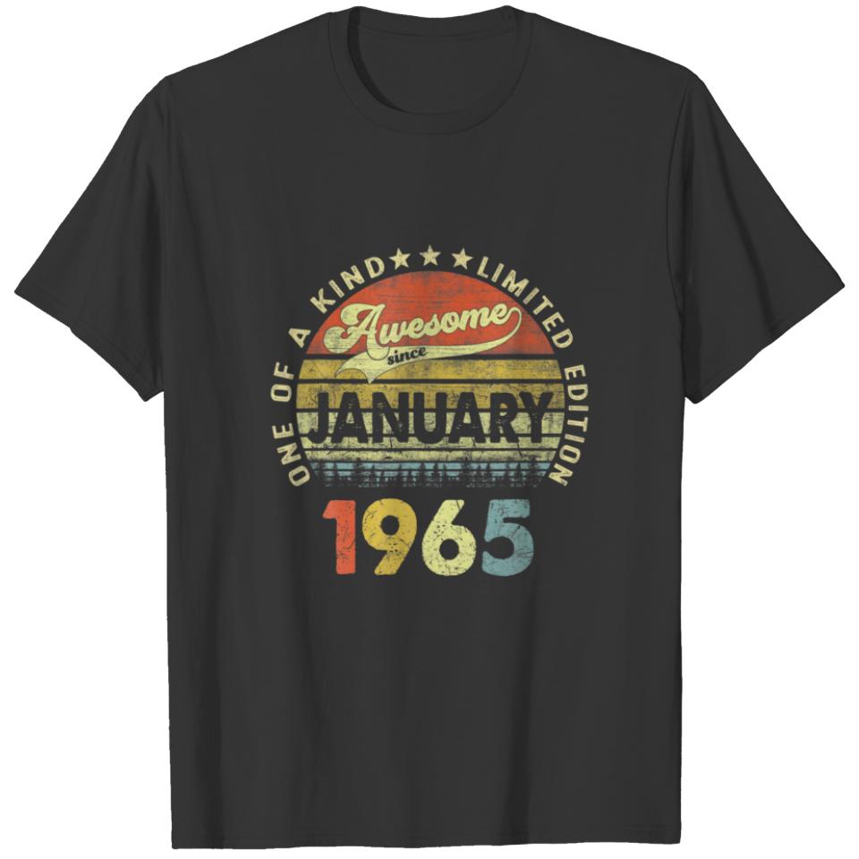 Born January 1965 Limited Edition Bday Gifts 57Th T-shirt