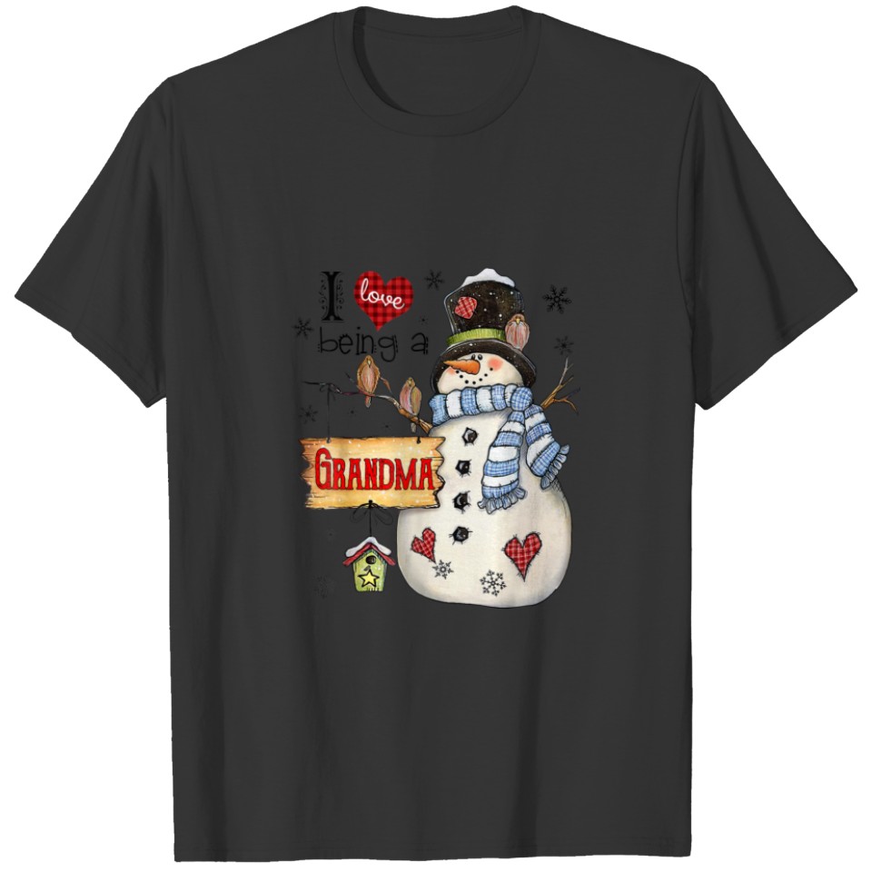 I Love Being A Mema Snowman Funny Family Christmas T-shirt