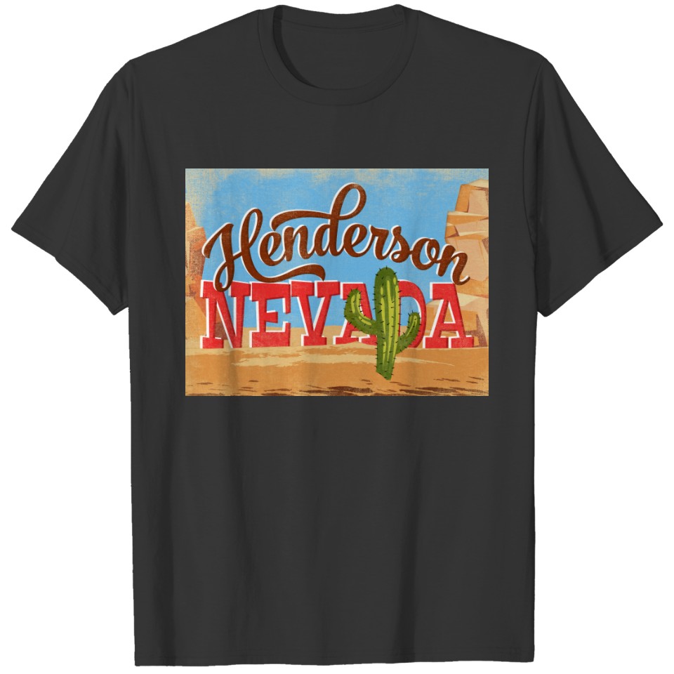 Henderson Nevada Cartoon Desert Vintage Travel T-shirt