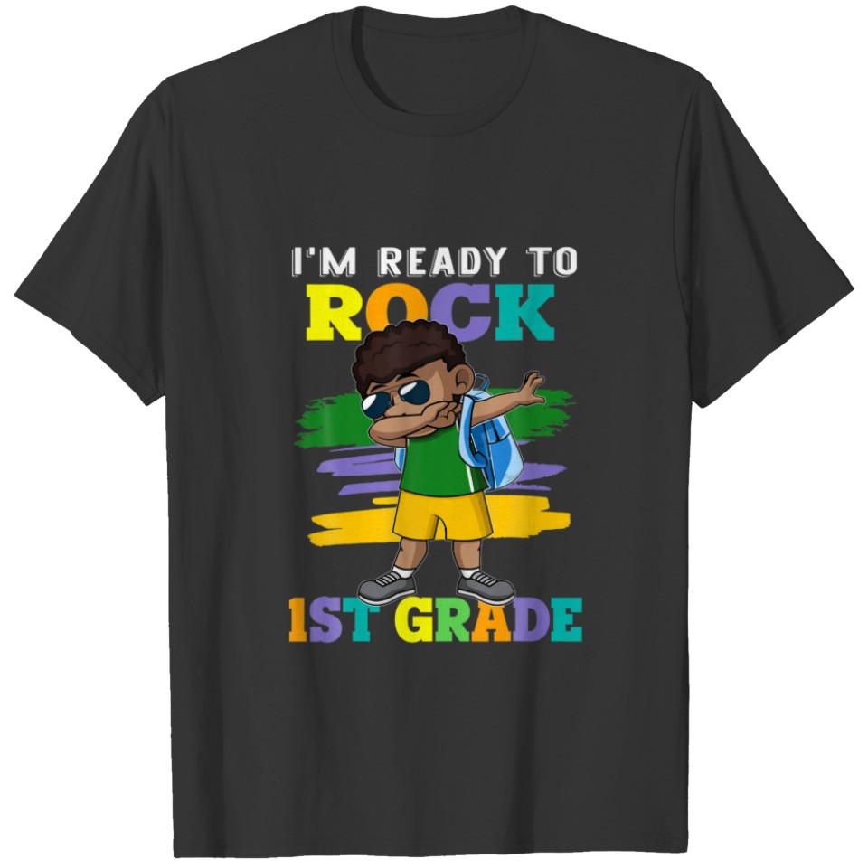I'm Ready To Rock 1St Grade Teacher Dabbing Black T-shirt